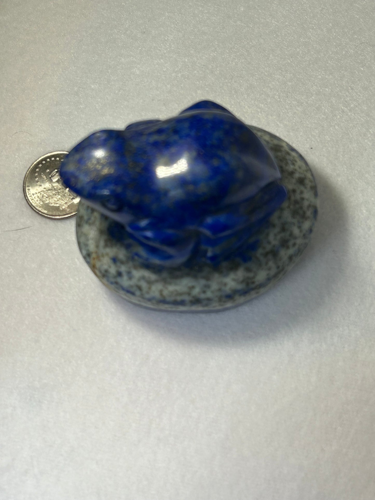 LAPIS LAZULI FROG carving- confidence, honesty, integrity