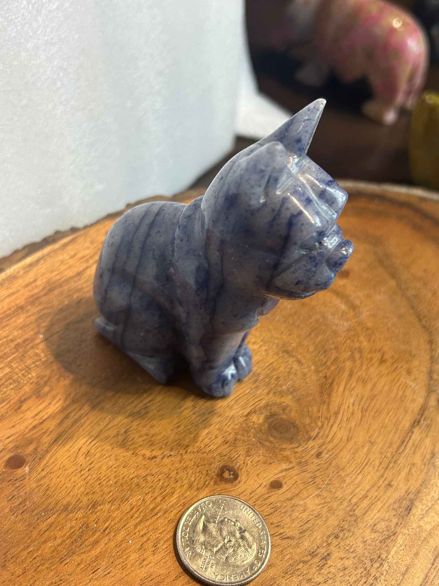 BLUE AVENTURINE DOG-Loyalty, Calmness, Intuition