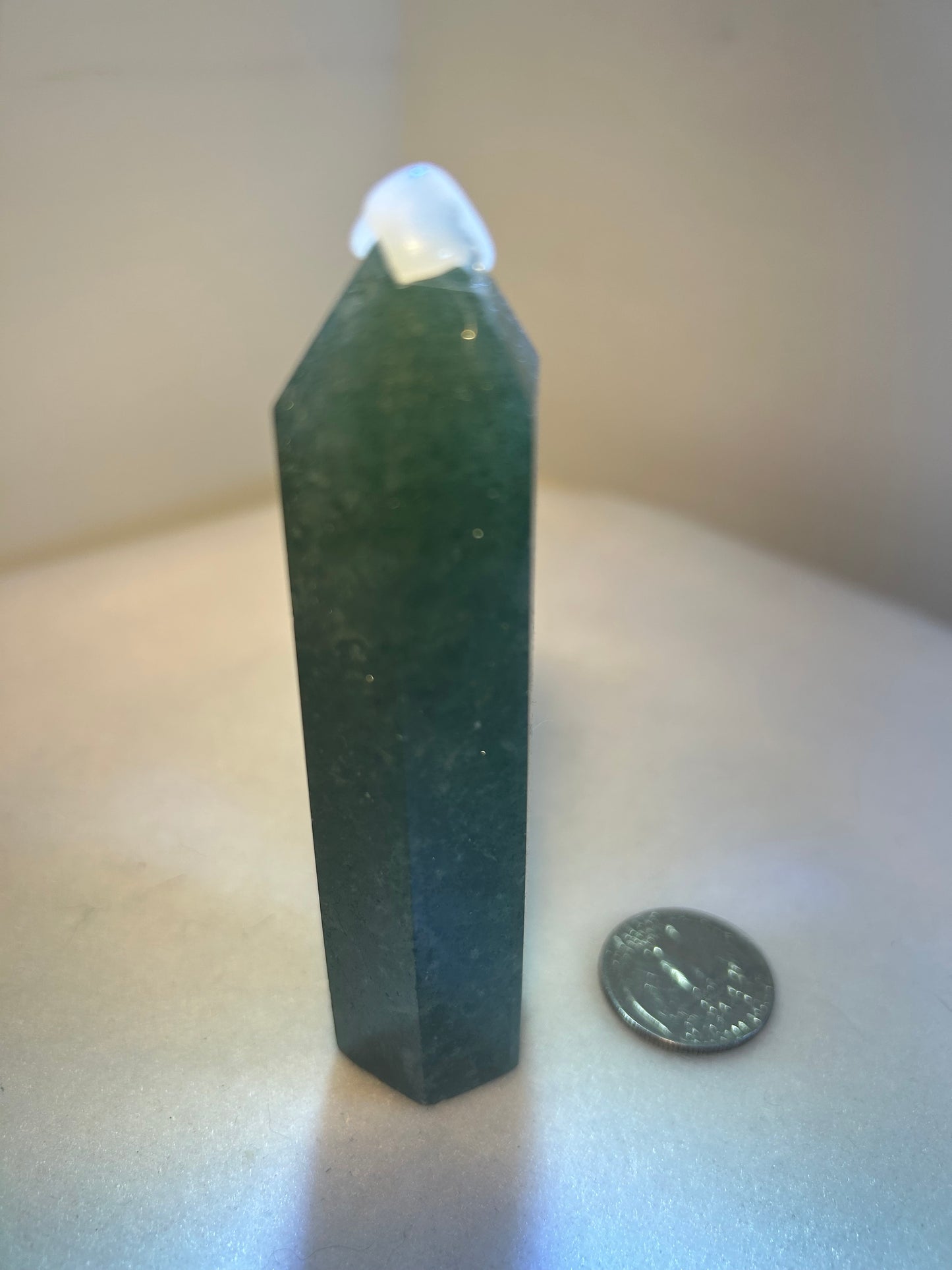 GREEN STRAWBERRY QUARTZ TOWER-positivity and heart-centered healing.