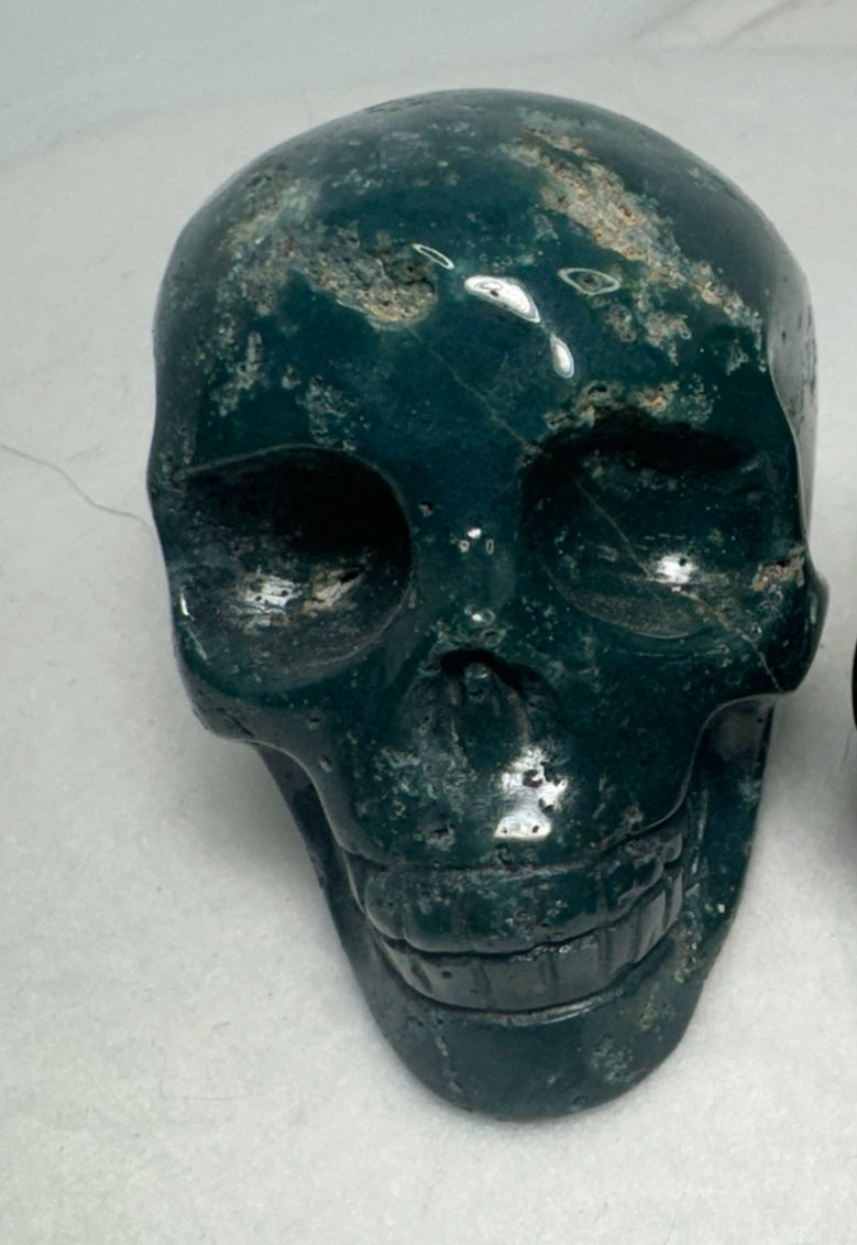 OCEAN JASPER SKULL -inner peace, emotional healing, spiritual renewal