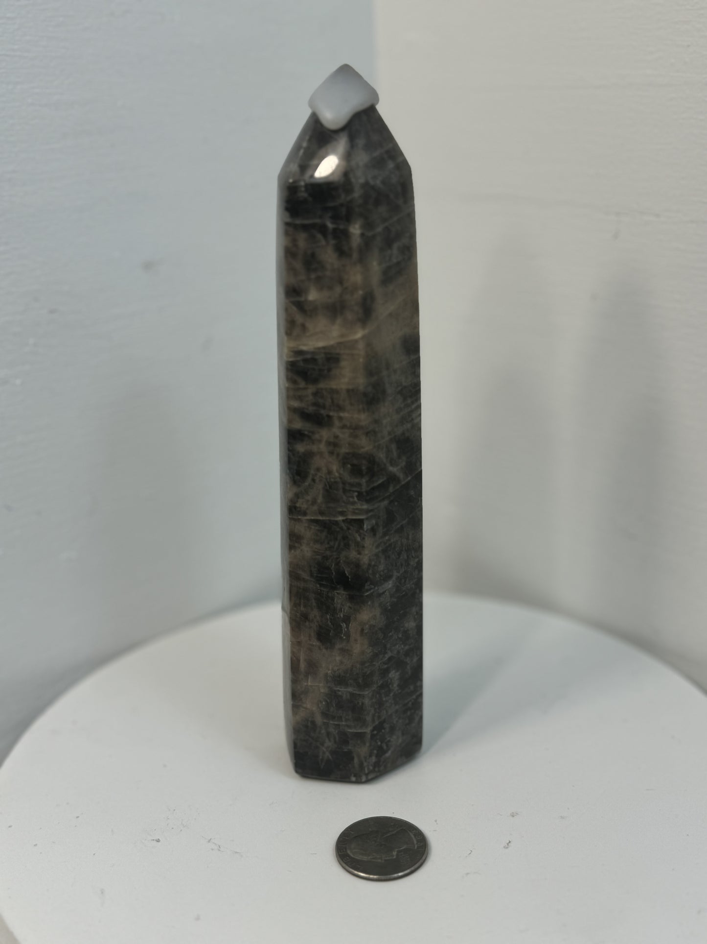 BLACK MOONSTONE TOWER-Intuition, Protection, and Emotional Healing