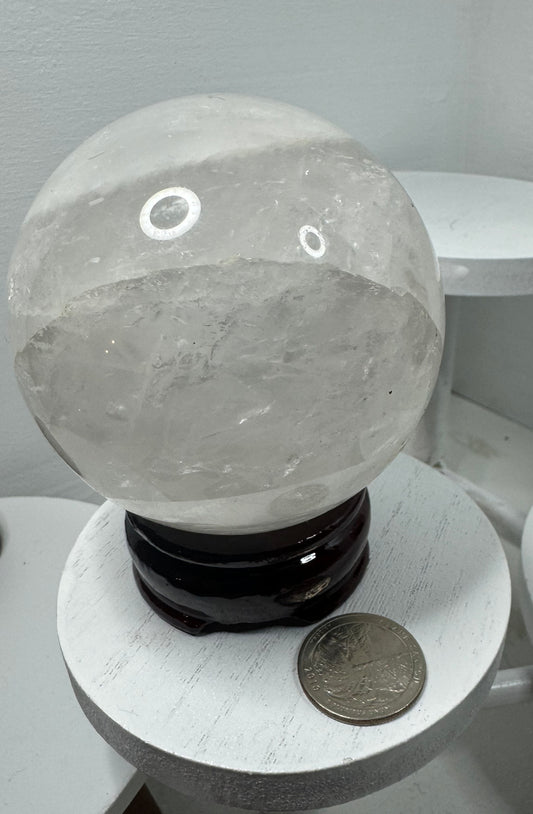 CLEAR QUARTZ SPHERE -healing, spirituality, enlightenment