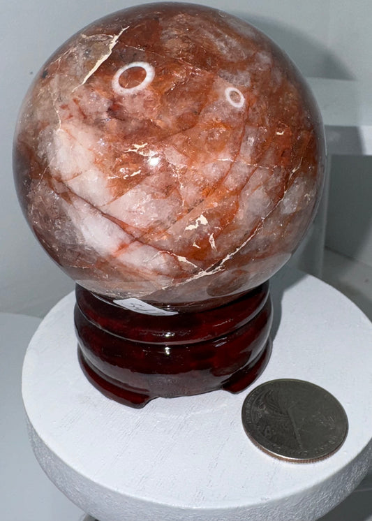 FIRE QUARTZ SPHERE-passion, vitality, spiritual awakening