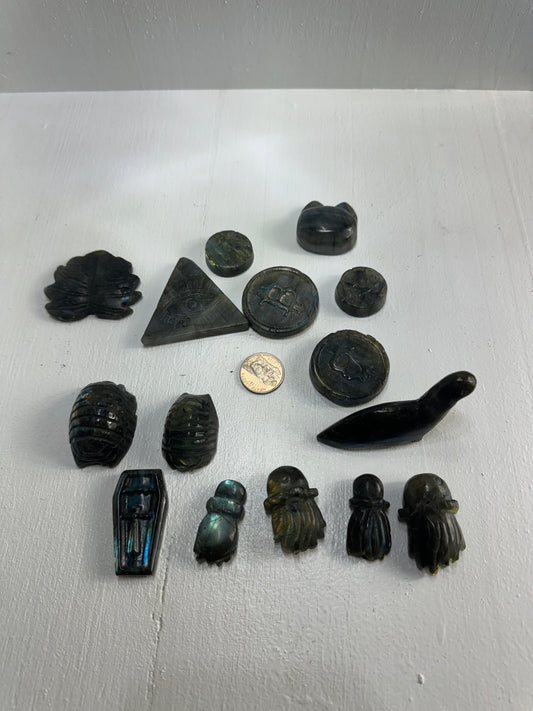 LABRADORITE MINI CARVINGS (DIFFERENT SHAPES)