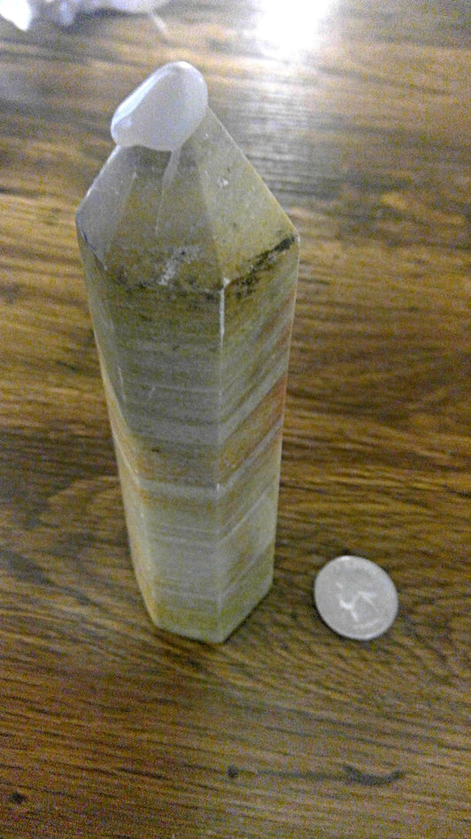 BANDED AGATE TOWER-stability, protection, balance